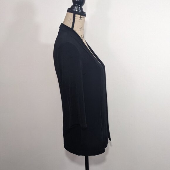 Chico's Travelers Black 3/4 Sleeve Open Slinky Knit Cardigan Sz 0 US S - Picture 8 of 12